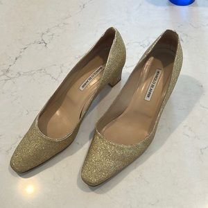 Gold Manolo Blahnik heels